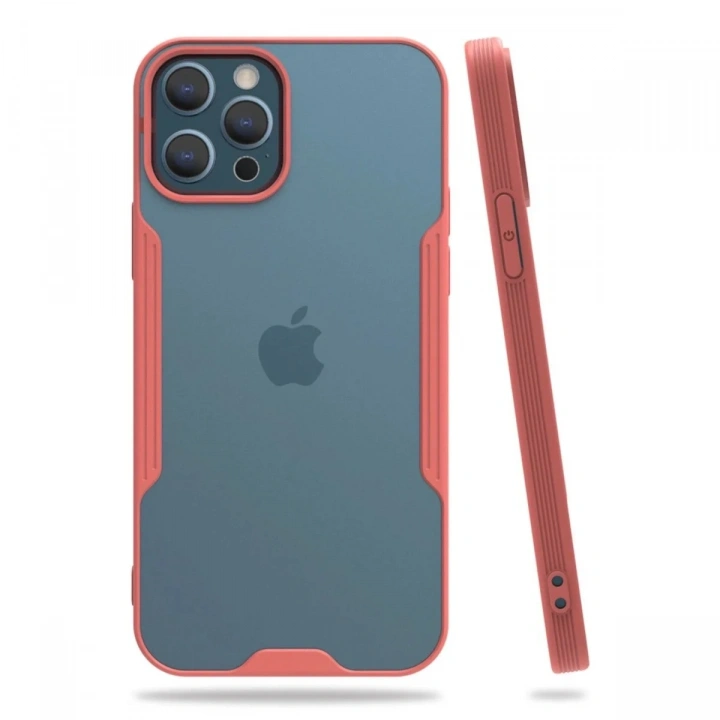 Mey İthalat®  iPhone 12 Pro Max Kılıf Platin Silikon - Pembe