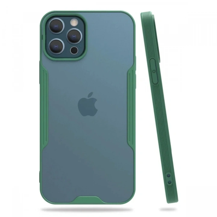 Mey İthalat®  iPhone 12 Pro Max Kılıf Platin Silikon - Yeşil