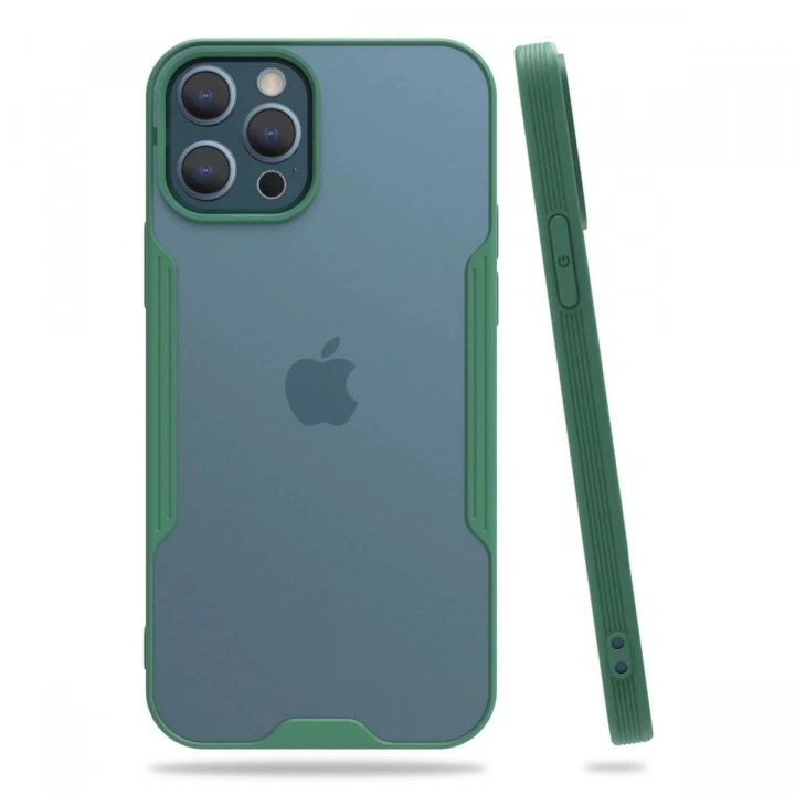 Mey İthalat®  iPhone 12 Pro Max Kılıf Platin Silikon - Yeşil