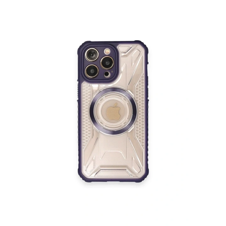 Mey İthalat®  iPhone 12 Pro Max Kılıf Prag Magneticsafe Kapak - Derin Mor