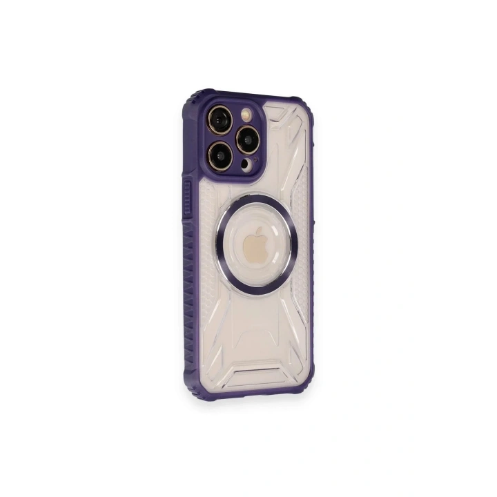 Mey İthalat®  iPhone 12 Pro Max Kılıf Prag Magneticsafe Kapak - Derin Mor