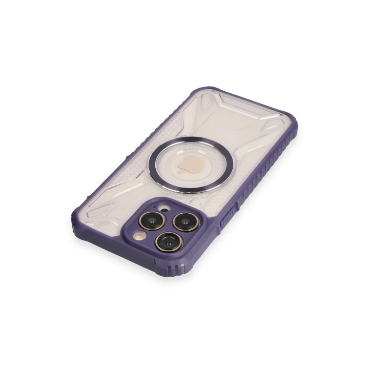 Mey İthalat®  iPhone 12 Pro Max Kılıf Prag Magneticsafe Kapak - Derin Mor