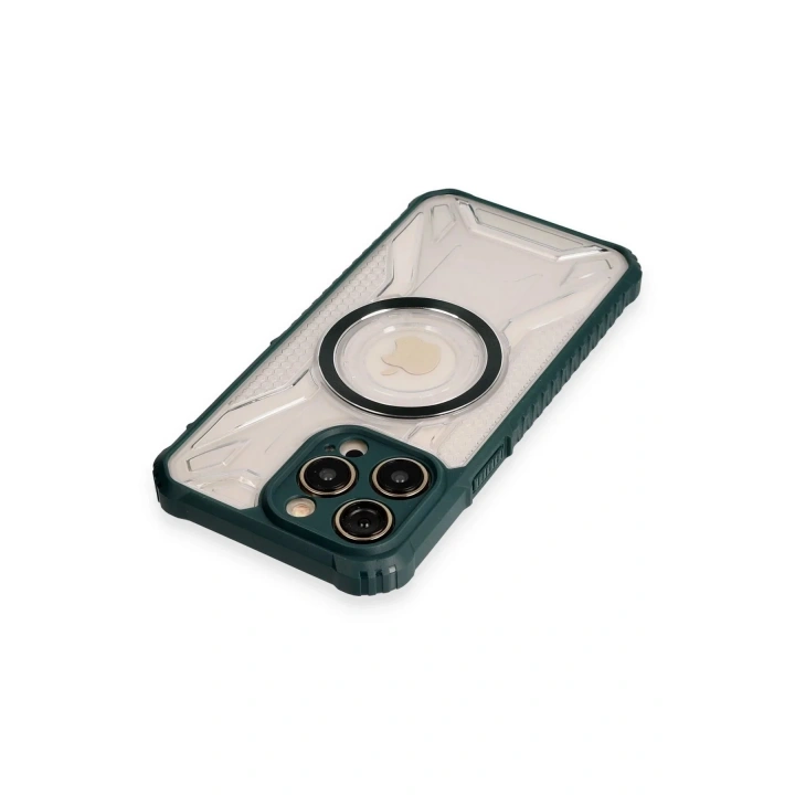 Mey İthalat®  iPhone 12 Pro Max Kılıf Prag Magneticsafe Kapak - Koyu Yeşil