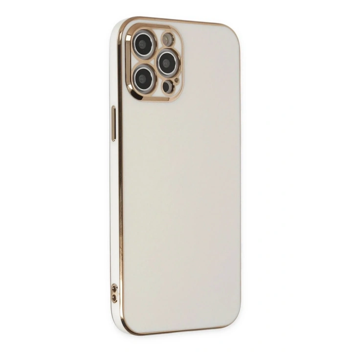 Mey İthalat®  iPhone 12 Pro Max Kılıf Volet Silikon - Beyaz