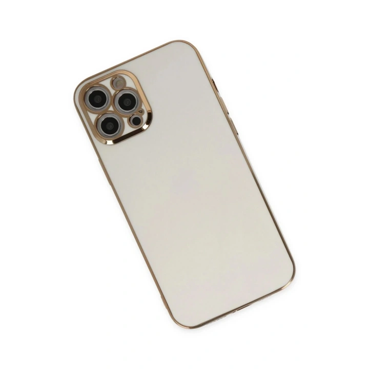 Mey İthalat®  iPhone 12 Pro Max Kılıf Volet Silikon - Beyaz