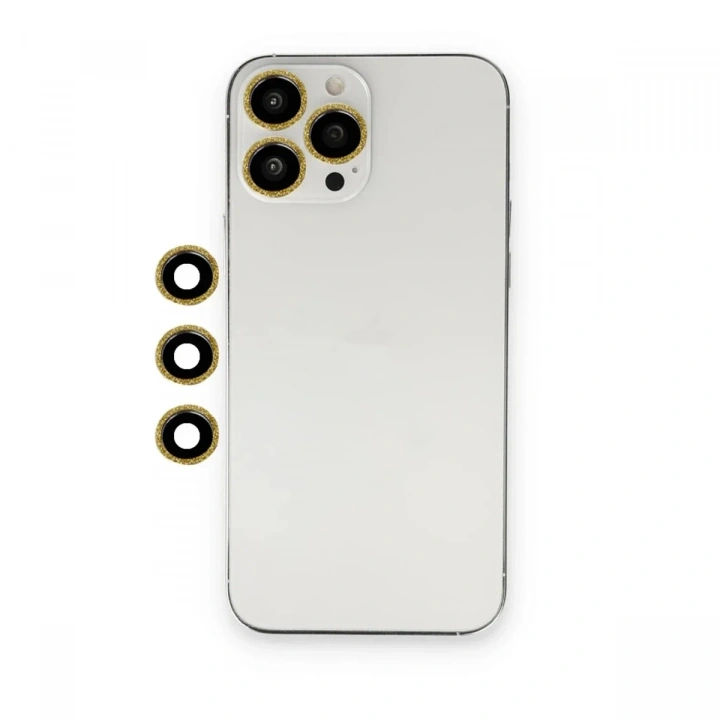 Mey İthalat®  iPhone 12 Pro Max Shine Kamera Lens - Gold