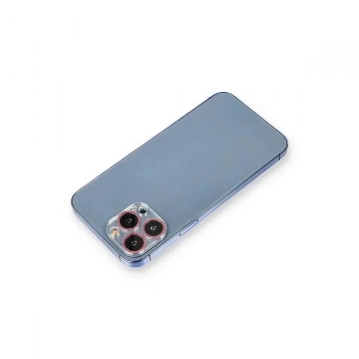 Mey İthalat®  iPhone 12 Pro Max Shine Kamera Lens Koruma Cam - Pembe
