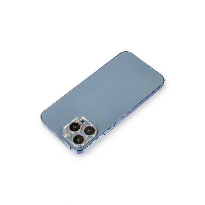 Mey İthalat®  iPhone 12 Pro Max Shine Kamera Lens Koruma Cam - Rainbow