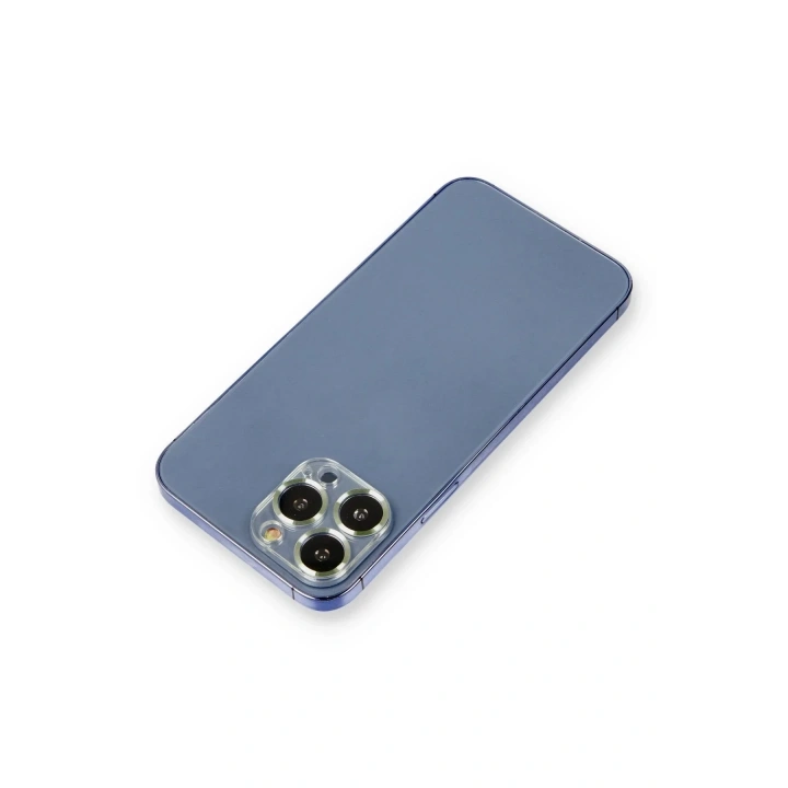 Mey İthalat®  iPhone 12 Pro Metal Kamera Lens Koruma Cam - Açık Yeşil