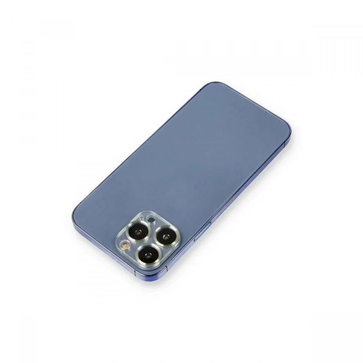 Mey İthalat®  iPhone 12 Pro Metal Kamera Lens Koruma Cam - Açık Yeşil