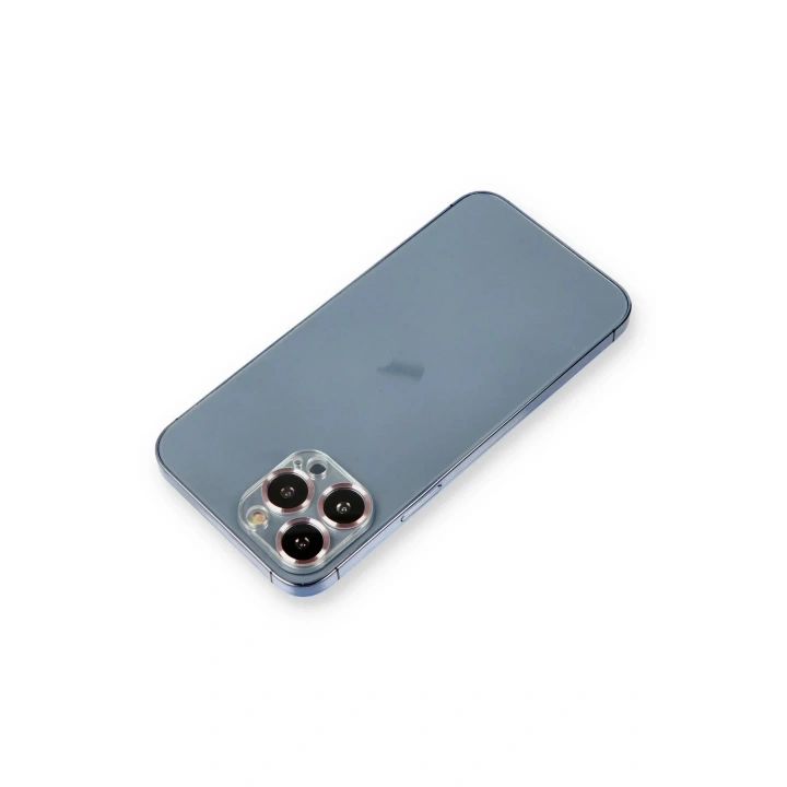 Mey İthalat®  iPhone 12 Pro Metal Kamera Lens Koruma Cam - Mor
