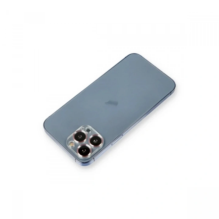 Mey İthalat®  iPhone 12 Pro Metal Kamera Lens Koruma Cam - Mor
