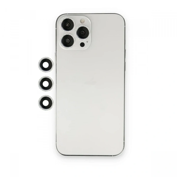 Mey İthalat®  iPhone 12 Pro Shine Kamera Lens - Gümüş