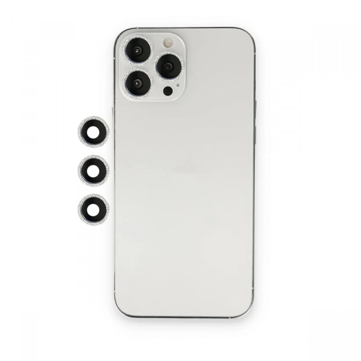 Mey İthalat®  iPhone 12 Pro Shine Kamera Lens - Gümüş