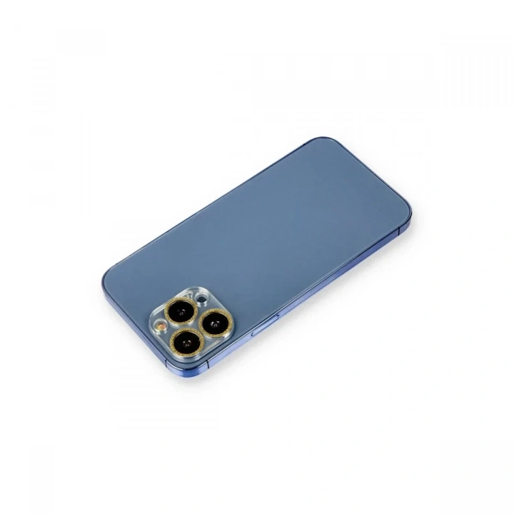 Mey İthalat®  iPhone 12 Pro Shine Kamera Lens Koruma Cam - Gold