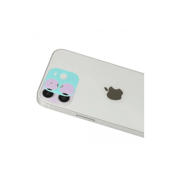 Mey İthalat®  iPhone 12 Rainbow Kamera Lens Koruma Cam - Mor