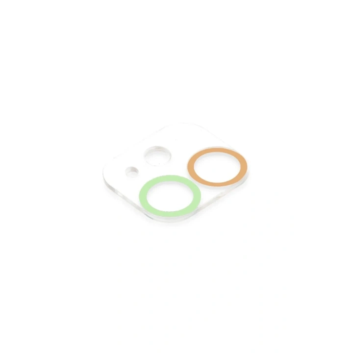 Mey İthalat®  iPhone 12 Renkli Kamera Lens Koruma Cam - Turuncu-Yeşil