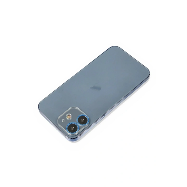 Mey İthalat®  iPhone 12 Shine Kamera Lens Koruma Cam - Mavi
