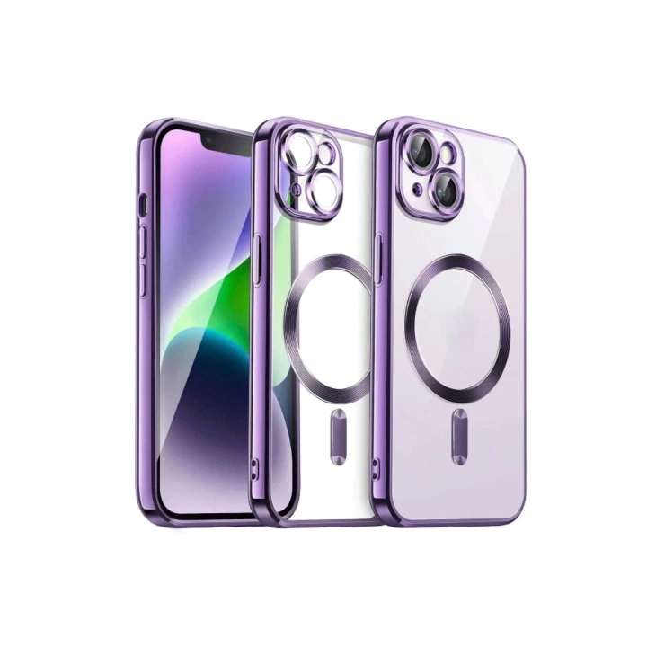 Mey İthalat®  iPhone 13 Kılıf Kross Magneticsafe Kapak - Mor