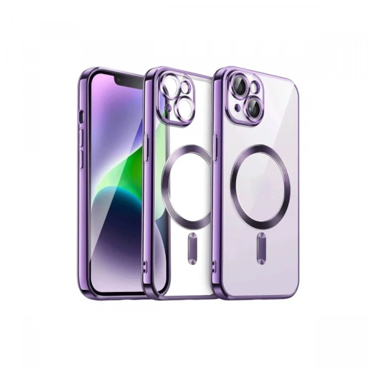 Mey İthalat®  iPhone 13 Kılıf Kross Magneticsafe Kapak - Mor