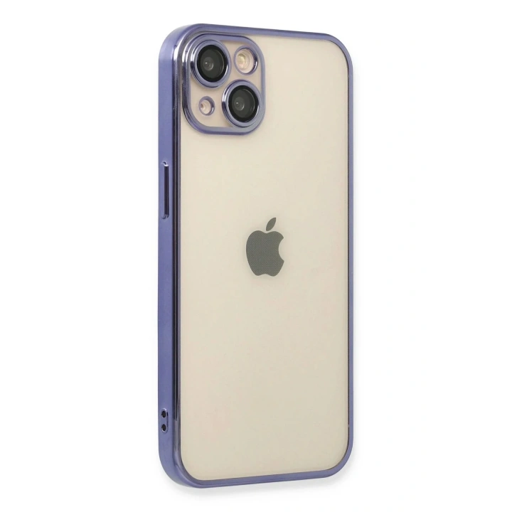 Mey İthalat®  iPhone 13 Kılıf  Lensli Silikon - Mor