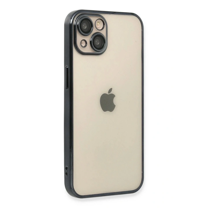 Mey İthalat®  iPhone 13 Kılıf  Lensli Silikon - Siyah