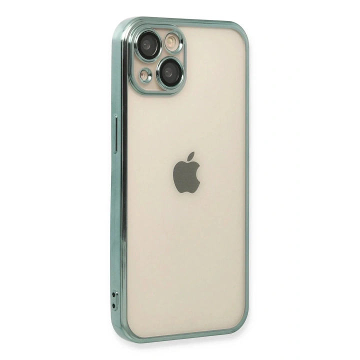 Mey İthalat®  iPhone 13 Kılıf  Lensli Silikon - Yeşil