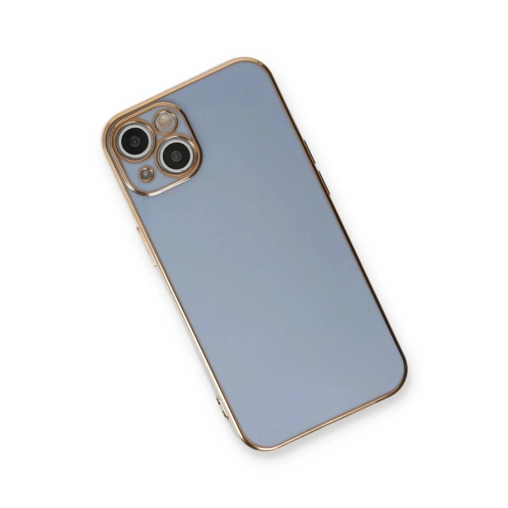 Mey İthalat®  iPhone 13 Kılıf Volet Silikon - Mavi