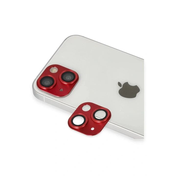 Mey İthalat®  iPhone 13 Pers Alüminyum Kamera Lens - Kırmızı