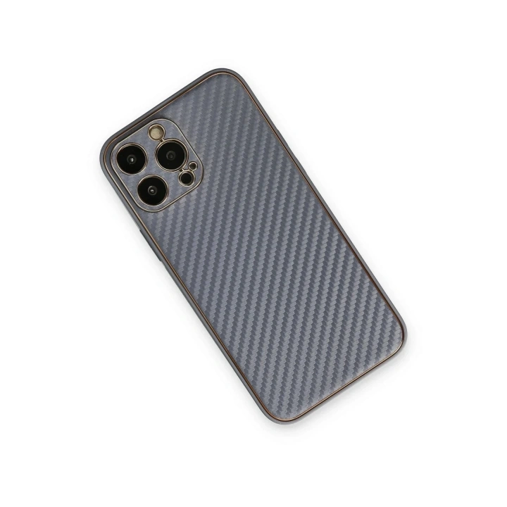 Mey İthalat®  iPhone 13 Pro Kılıf Coco Karbon Silikon - Gri