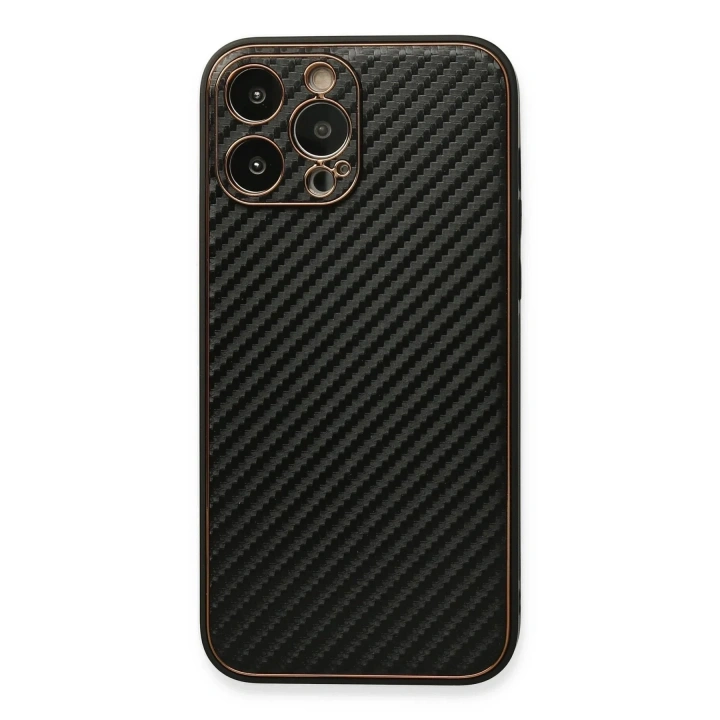 Mey İthalat®  iPhone 13 Pro Kılıf Coco Karbon Silikon - Siyah