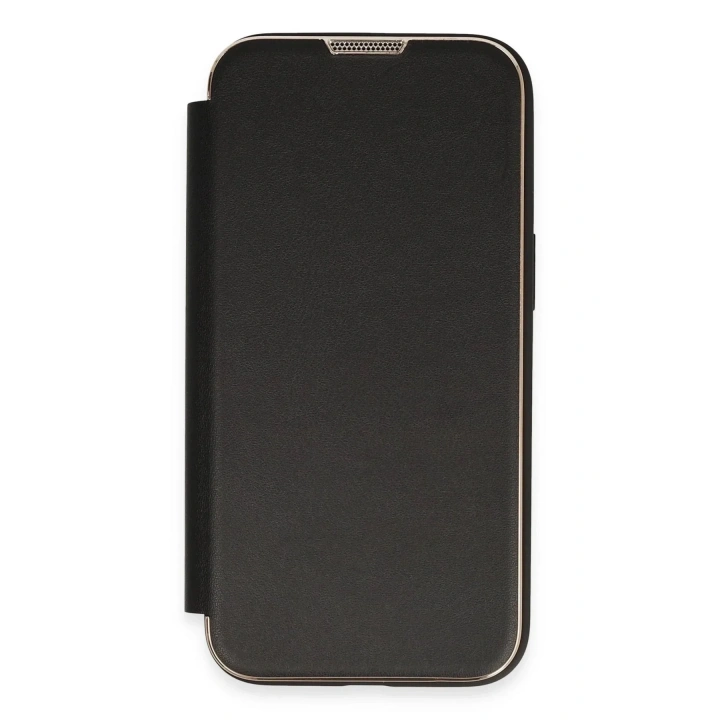 Mey İthalat®  iPhone 13 Pro Kılıf Dolpin Kapaklı - Siyah