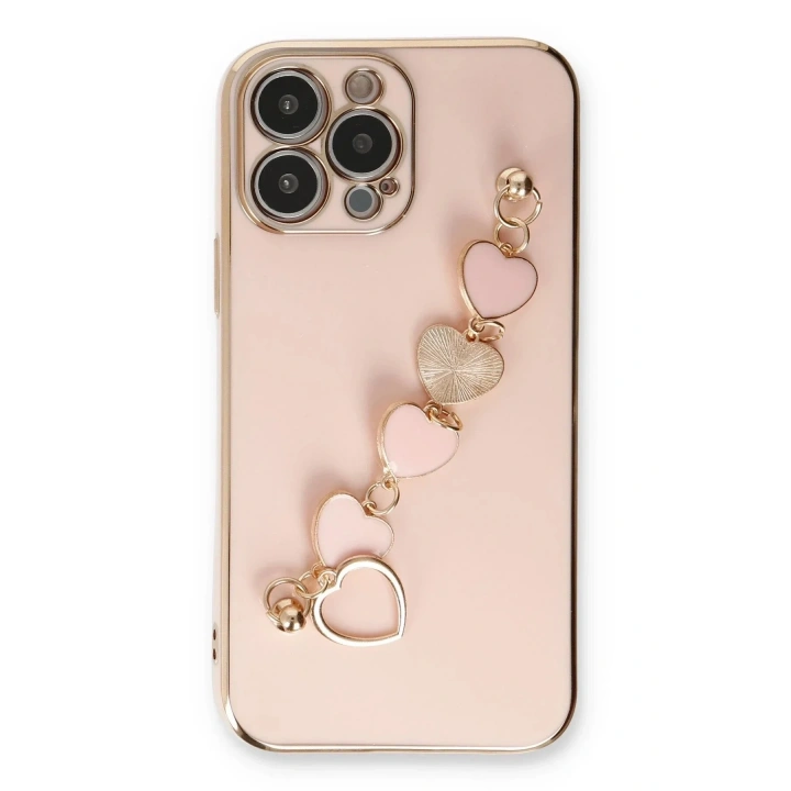 Mey İthalat®  iPhone 13 Pro Kılıf Esila Silikon - Pudra