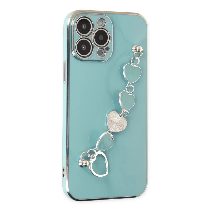 Mey İthalat®  iPhone 13 Pro Kılıf Esila Silikon - Su Yeşili