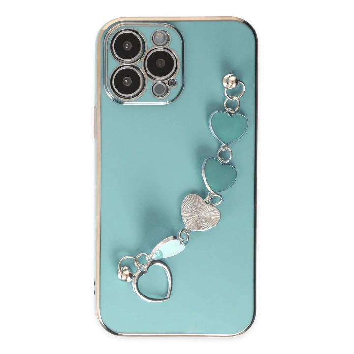 Mey İthalat®  iPhone 13 Pro Kılıf Esila Silikon - Su Yeşili