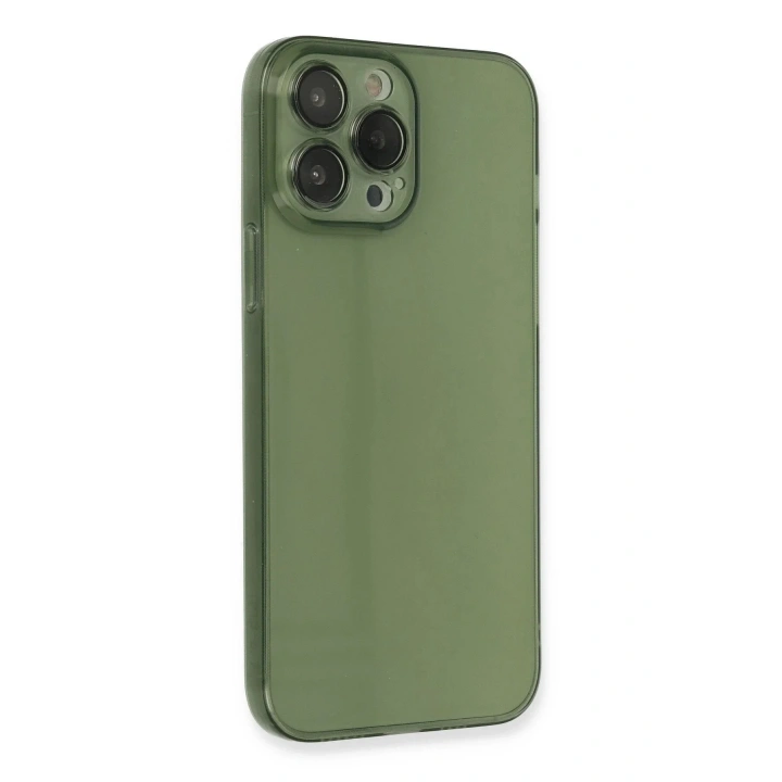 Mey İthalat®  iPhone 13 Pro Kılıf Fly Lens Silikon - Yeşil