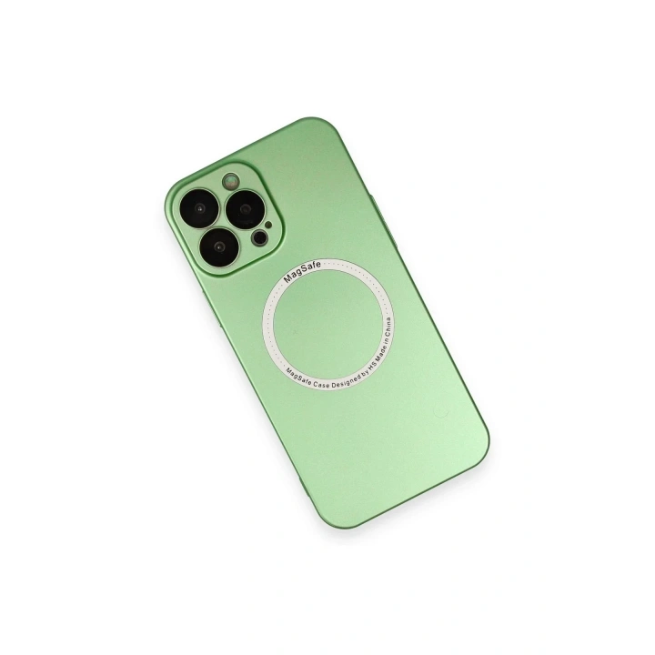 Mey İthalat®  iPhone 13 Pro Kılıf Jack Magneticsafe Lens Silikon - Yeşil