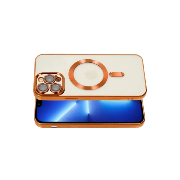 Mey İthalat®  iPhone 13 Pro Kılıf Kross Magneticsafe Kapak - Turuncu