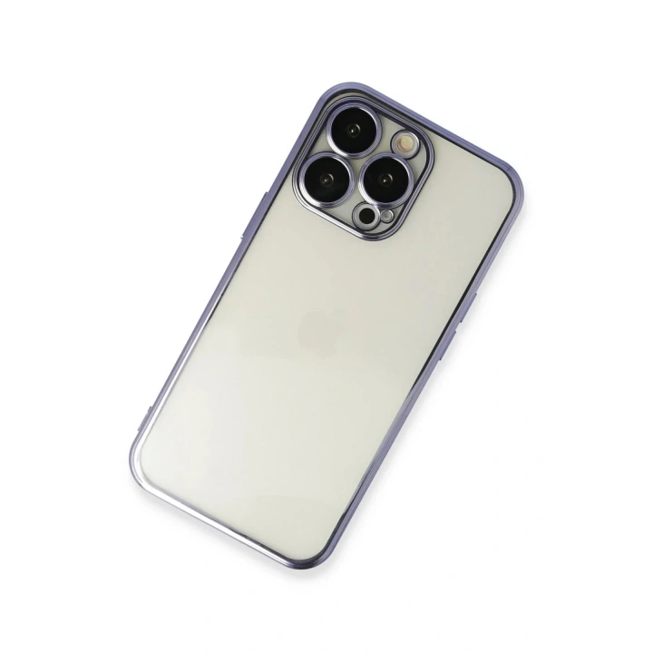 Mey İthalat®  iPhone 13 Pro Kılıf  Lensli Silikon - Mor