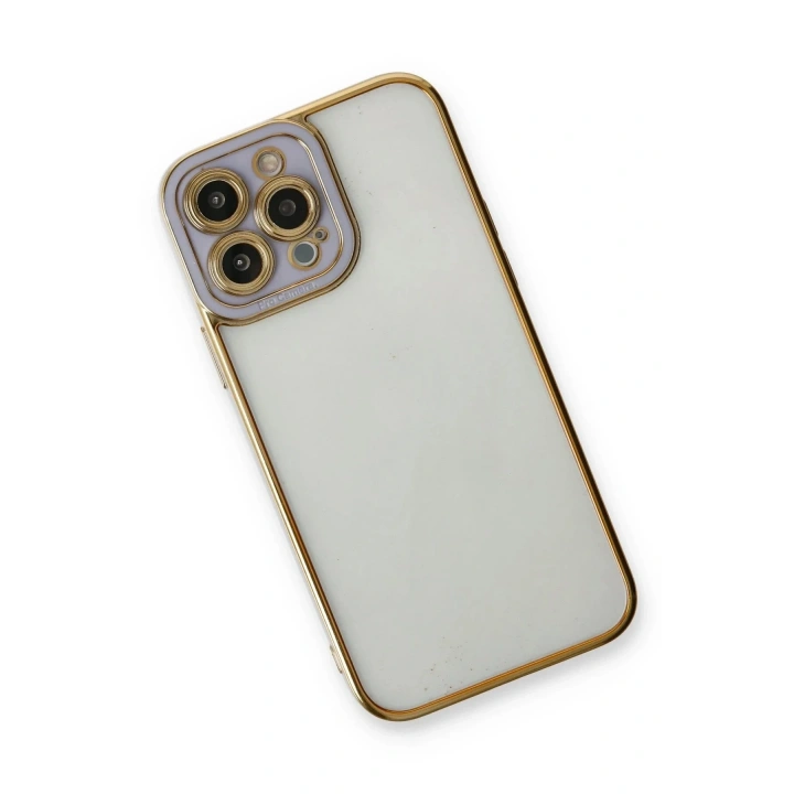 Mey İthalat®  iPhone 13 Pro Kılıf Liva Lens Silikon - Lila
