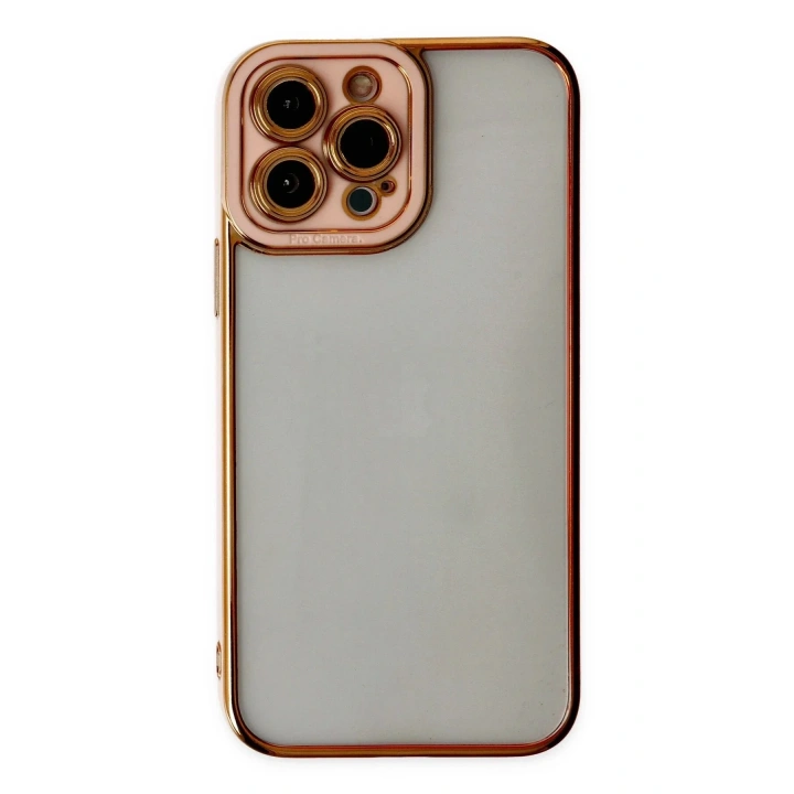 Mey İthalat®  iPhone 13 Pro Kılıf Liva Lens Silikon - Rose