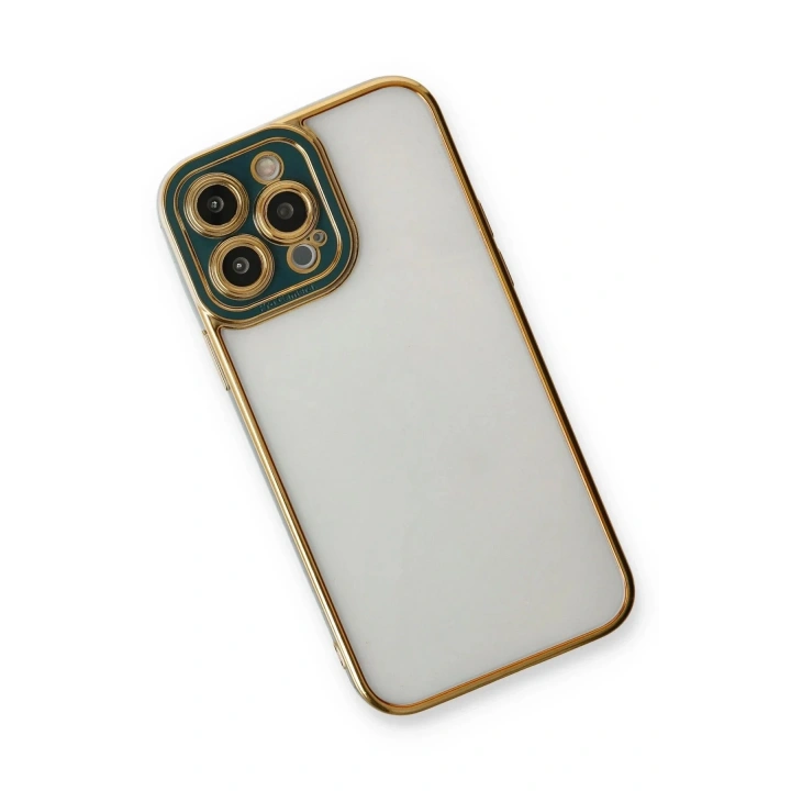 Mey İthalat®  iPhone 13 Pro Kılıf Liva Lens Silikon - Yeşil
