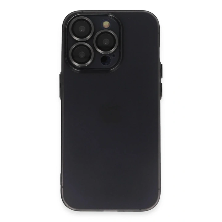 Mey İthalat®  iPhone 13 Pro Kılıf Luko Lens Silikon - Siyah