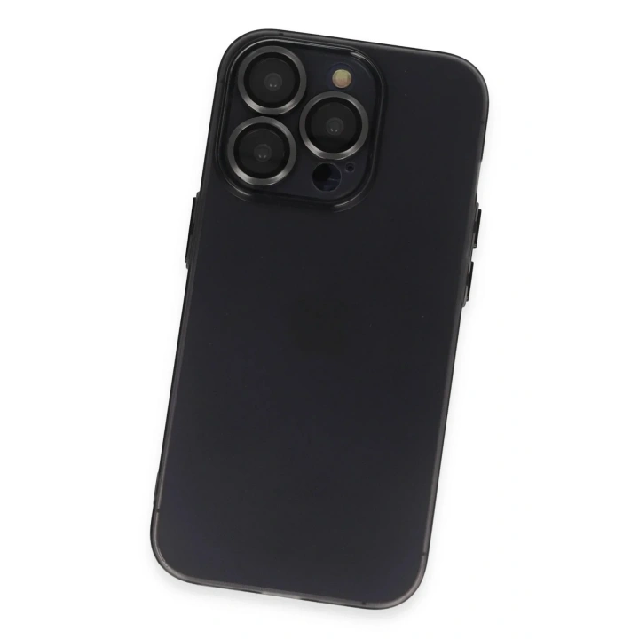 Mey İthalat®  iPhone 13 Pro Kılıf Luko Lens Silikon - Siyah