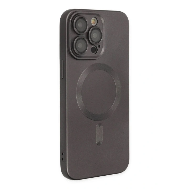 Mey İthalat®  iPhone 13 Pro Kılıf Moshi Lens Magneticsafe Silikon - Füme