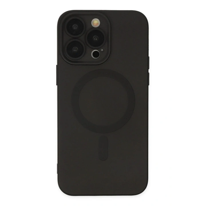 Mey İthalat®  iPhone 13 Pro Kılıf Moshi Lens Magneticsafe Silikon - Siyah
