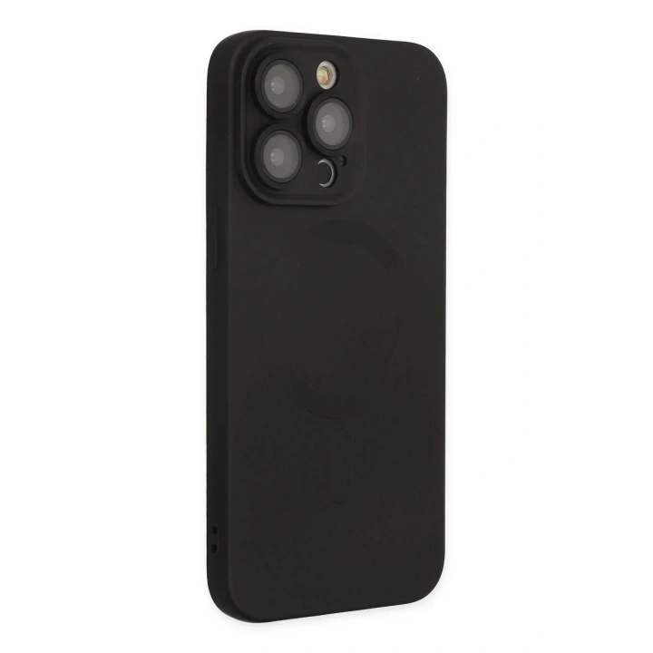 Mey İthalat®  iPhone 13 Pro Kılıf Moshi Lens Magneticsafe Silikon - Siyah
