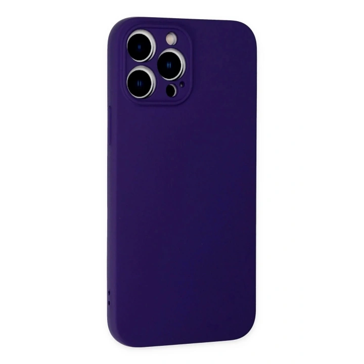 Mey İthalat®  iPhone 13 Pro Kılıf Nano içi Kadife Silikon - Mor