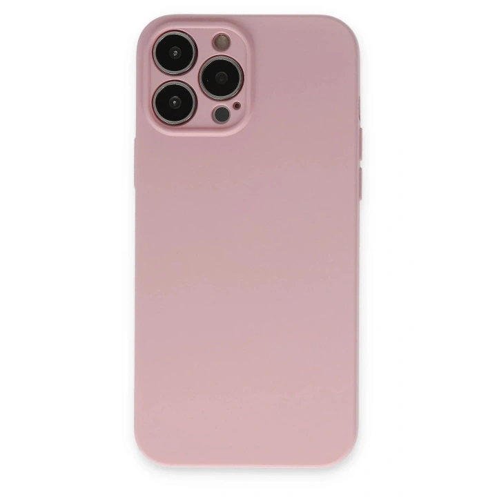 Mey İthalat®  iPhone 13 Pro Kılıf Nano içi Kadife Silikon - Pembe