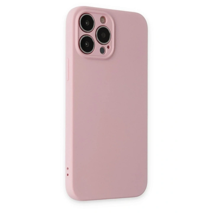 Mey İthalat®  iPhone 13 Pro Kılıf Nano içi Kadife Silikon - Pembe